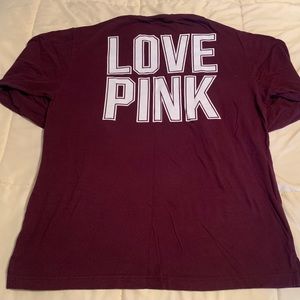 Burgundy long sleeve Victoria’s Secret PINK tee, L
